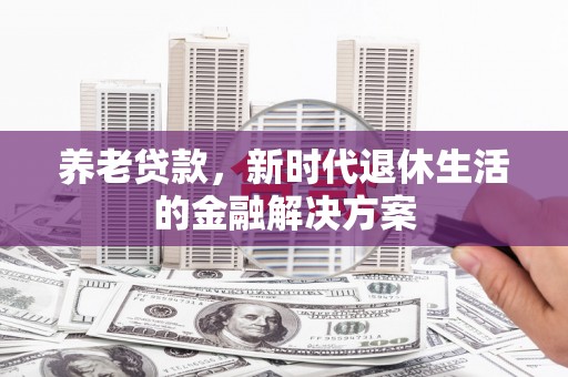 南部养老贷款，新时代退休生活的金融解决方案