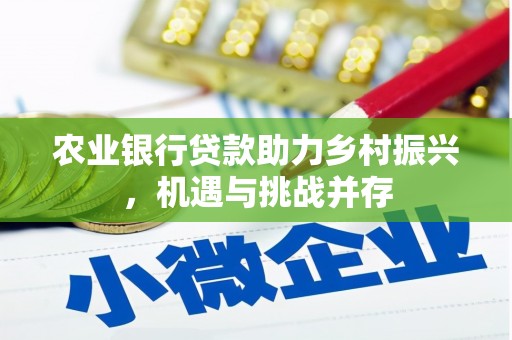 南部农业银行贷款助力乡村振兴，机遇与挑战并存